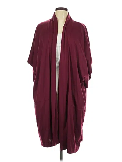 Pre-owned Natori Cardigan Sweater In Burgundy