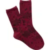 Natori Cascading Floral Fashion Crew Socks