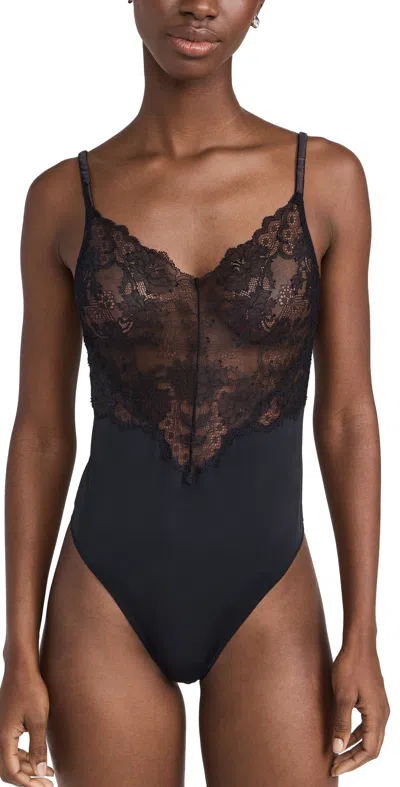 Natori Chantilly Thong Teddy Black
