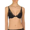 Natori Cherry Blossom Bra Women's Black Lace Convertible Underwire Gbo1437 In Black
