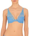 Natori Cherry Blossom Convertible Lace Bra In Retro Blue