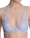 Natori Cherry Blossom Convertible Lace Bra In Blue