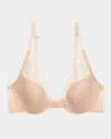 Natori Feathers Contour Plunge T-shirt Everyday Plunge Bra (32ddd) Women's In Cameo Rose