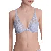 Natori Cherry Blossom Lace Plunge T-shirt Bra In Blue