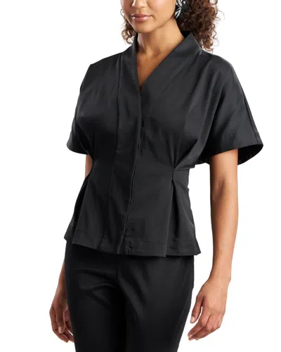Natori Chino Pleated Jacket In Black