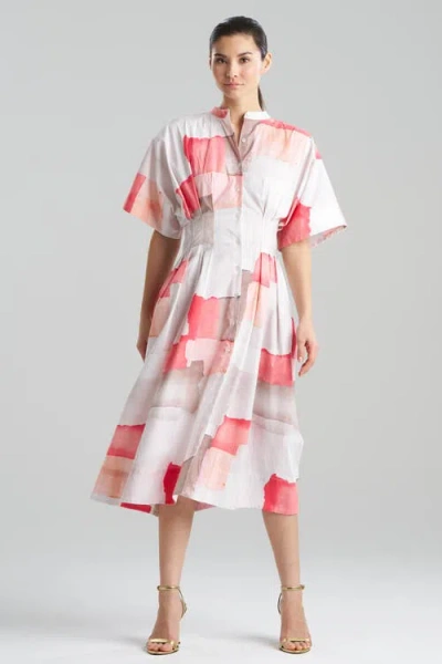 Natori Chiyo Pleat Release Dress In Coral