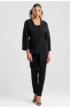 Natori Compact Knit Kimono Jacket In Black
