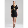 Natori Compact Knit Short Sleeve Sheath Dress In Black