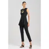 Natori Compact Knit Slvls Asymetrical Top In Black