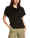 Natori Compact Knit Wedge Funnel Top In Black