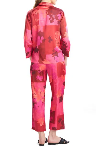 Natori Coromandel Print Satin Pajamas In Pink