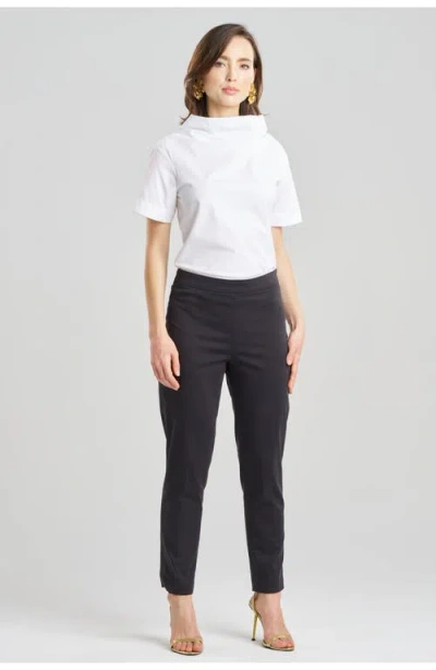 Natori Cotton Chino Side Zip Tapered Pant In Black