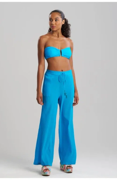 Natori Cotton Gauze Pants With Tassel In Blue
