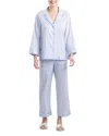 Natori Cropped Infinity-print Cotton Pajama Set In Powder Blue