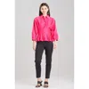 Natori Cotton Silk Slub Pleated Shirt In Purple
