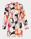 Natori Cressida Floral-print Silk Twill Tunic Shirt In Multi