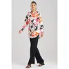 Natori Cressida Floral-print Silk Twill Tunic Shirt In Multi