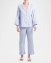 Natori Cropped Infinity-print Cotton Pajama Set In Powder Blue