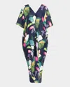 Natori Daido Floral-print Cocoon Caftan In Multi