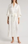 Natori Decadence Leopard Jacquard Satin Robe In White