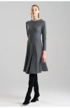 Natori Fluted Double Jersey Dress In Grey
