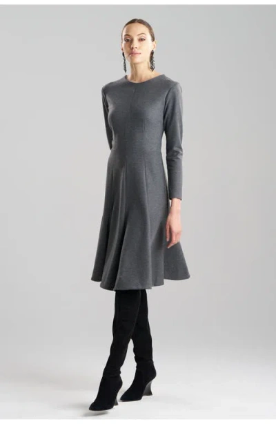 Natori Fluted Double Jersey Dress In Grey