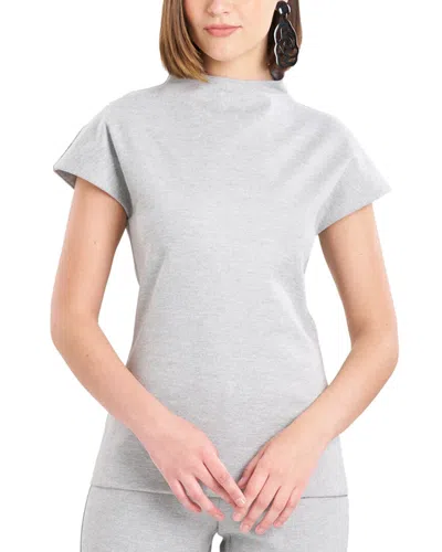 Natori Double Jersey Funnel Neck Top In White