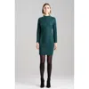 Natori Double Jersey Mock Neck Sheath Dress In Green