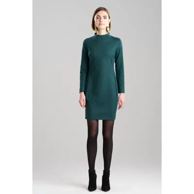 Natori Double Jersey Mock Neck Sheath Dress In Green