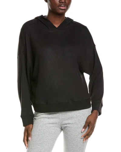 Natori Eden Brushed Knit Everywhere Rib Hoodie In Black