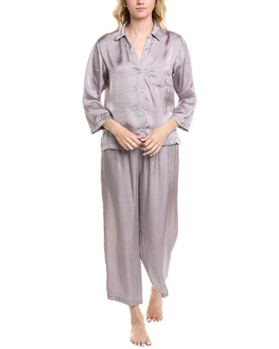 Natori Edit 2pc Ashley Icon Notch Pajama Set In Gray