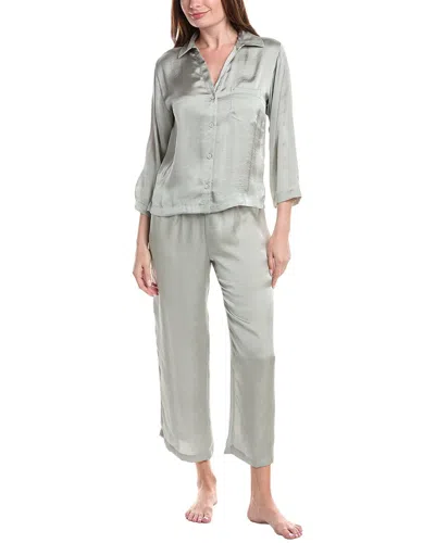 Natori Edit 2pc Ashley Icon Notch Pajama Set In Green