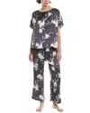Natori Edit 2pc Lily Printed Satin Icon Pajama Set