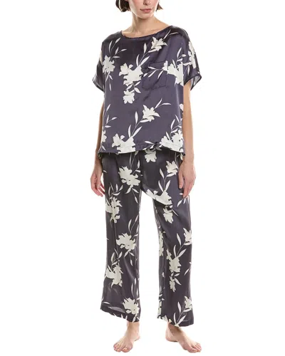 Natori Edit 2pc Lily Printed Satin Icon Pajama Set