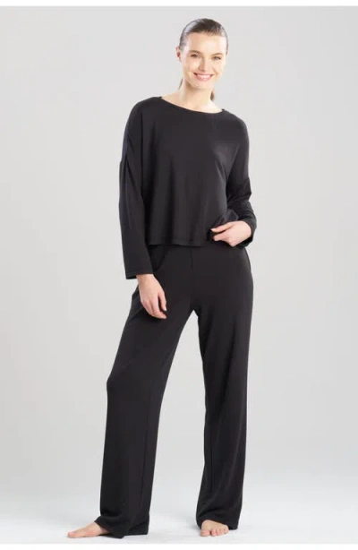 Natori Edit Kaia Terry Destination Long Sleeve Top In Black