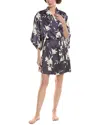 Natori Edit Lily Printed Satin Icon Wrap In Blue