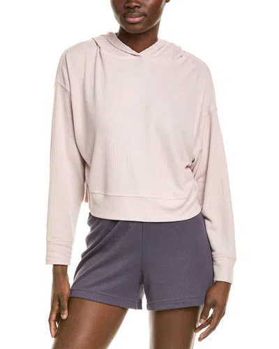 Natori Edit Mila Waffle Knit Hoodie In Beige