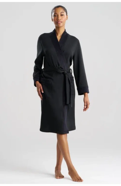 Natori Edit Nova Brushed Knit Dream Robe In Black