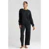 Natori Edit Nova Brushed Knit Everywhere Crew Neck Top In Black
