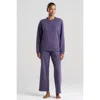 Natori Edit Nova Brushed Knit Everywhere Crew Neck Top In Blue