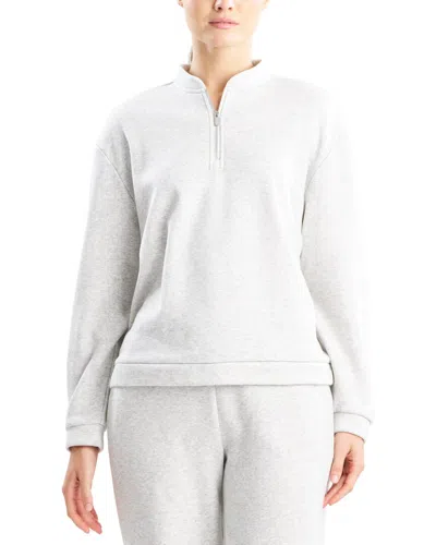 Natori Edit Nova Cozy Brushed Knit Everywhere Zip Up Top In White