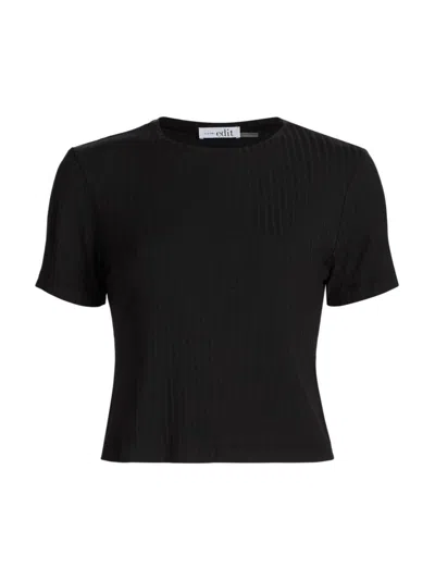 Natori Edit Women's Skye-rib Short-sleeve T-shirt In Black