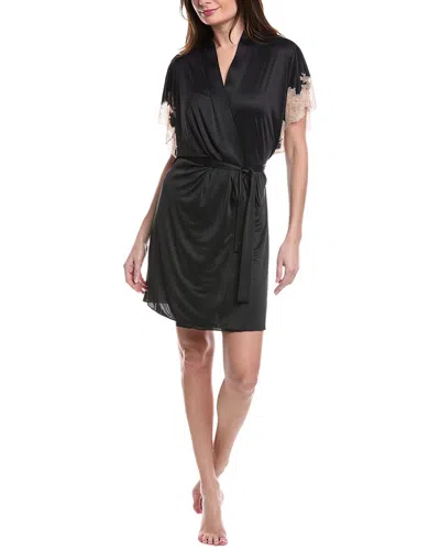 Natori Elegant Lace Applique Wrap In Black