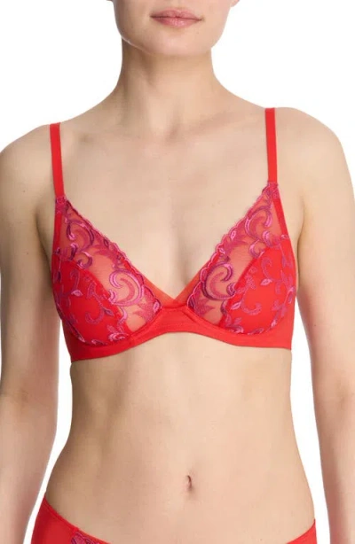 Natori Embellished Underwire Bra In Red