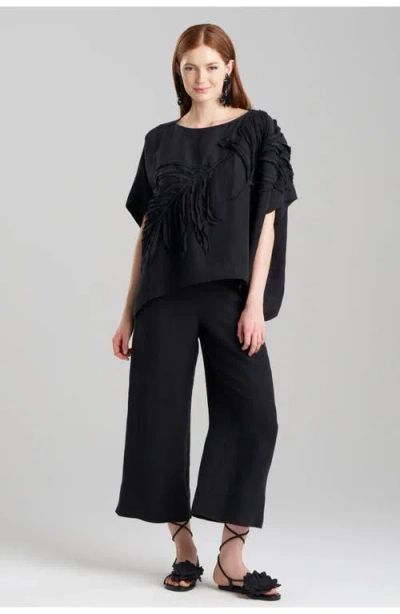Natori Embroidered Linen Caftan Top