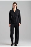 Natori Embroidery. Shangri La Notch Pj Set In Black