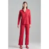 Natori Embroidery. Shangri La Notch Pj Set In Red