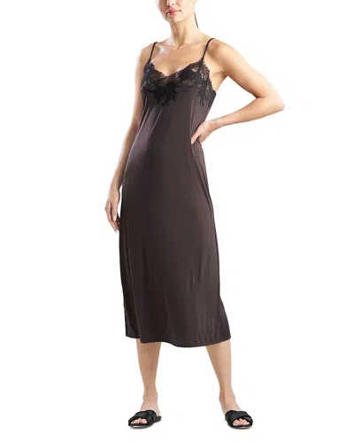 Natori Enchant Lace Trim Chemise In Brown
