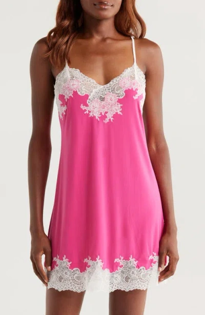NATORI NATORI ENCHANT LACE TRIM SATIN CHEMISE
