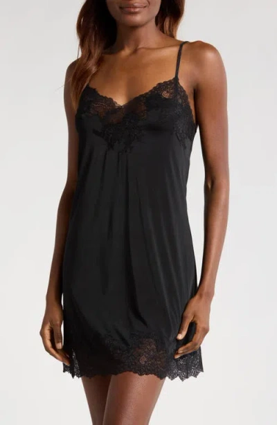 Natori Enchant Lace Trim Satin Chemise